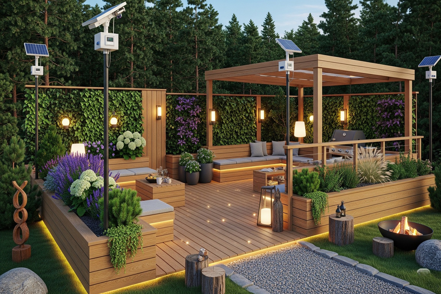 Терраса с зеленью